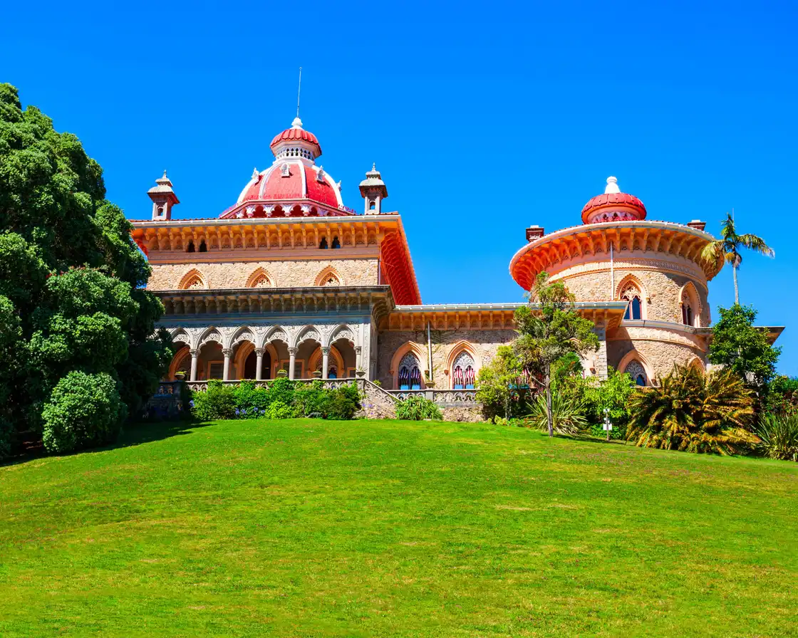 Palácio de Monserrate seen across its lawn in Sintra